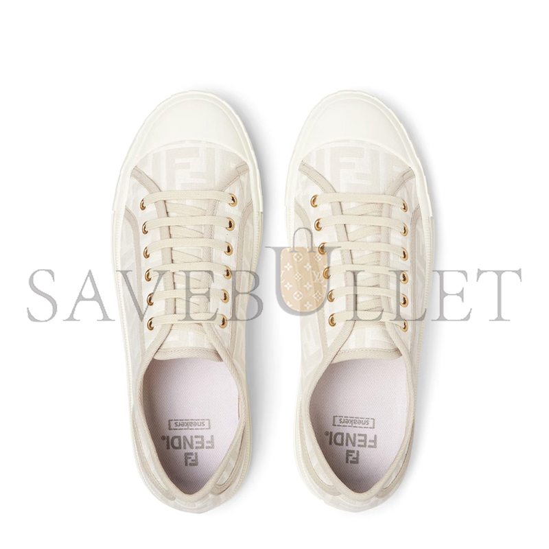 F**di domino white fabric low-tops 7e1553ak1pf1gqf